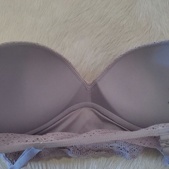 Victoria’s Secret Bra 32D Purple Lace Padded Wireless Push-up Longline Pullover - Picture 5 of 5